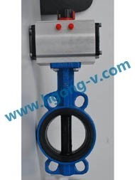 DIN cast iron pneumatic wafer butterfly valve